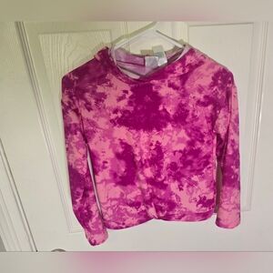 Extremely Me Girls Pink Tie Dye Hooded Pullover Sweatshirt